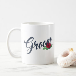 De Café Simple Groom Floral Boda Caligrafía | Taza