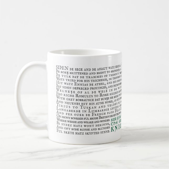 De Café Sir Gawain y el caballero verde - taza del friki (Izquierda)