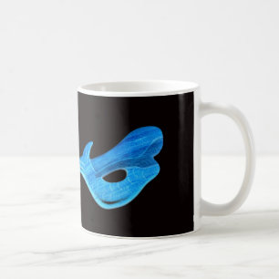 De Café sirena azul en la taza negra del fondo