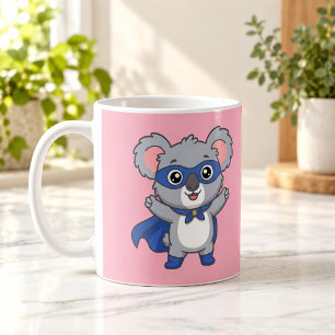 De Café Super Koala Héroe Niños Superhéroe Taza Rosa