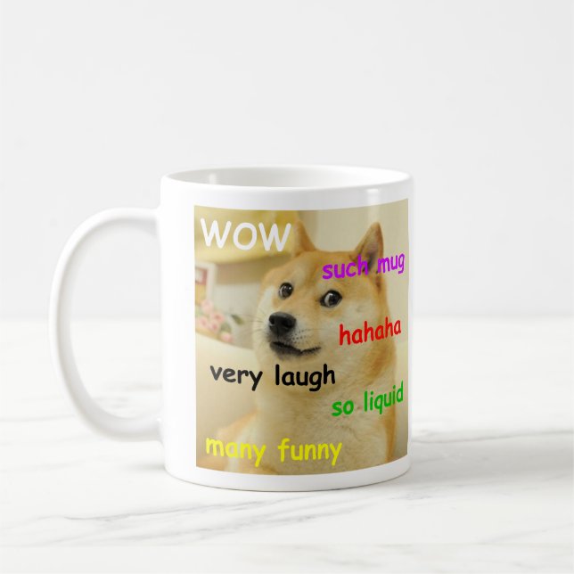 De Café Tal Perro Meme Mucho Perro Divertido Taza (Izquierda)