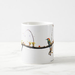 De Café Taza 11 0z. Diseño throated azul del pájaro del