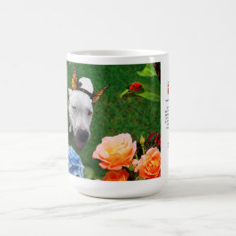 De Café taza 15oz: Mitzy el Mariposa (perro con las alas)