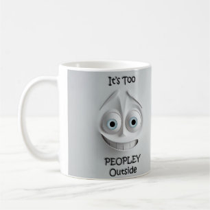 De Café Taza 3D Cara Sarcástica Es Demasiado Gente Fuera