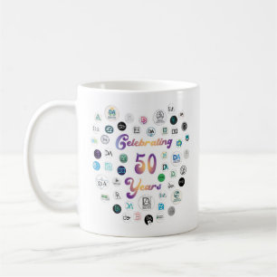De Café Taza 50 Logotipos Aniversario 50 