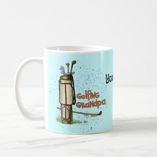 De Café Taza Abuelo Jugando Golf  (Izquierda)