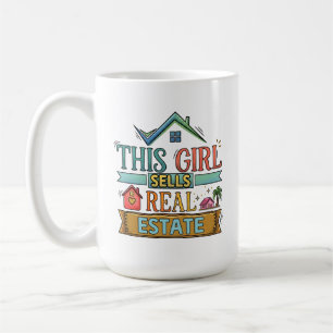 De Café Taza Agente Inmobiliario Esta Chica Vende Propieda