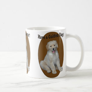De Café Taza alegre del perrito del golden retriever