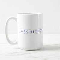 Taza alta blanca / Azul marino ARQUITECTO