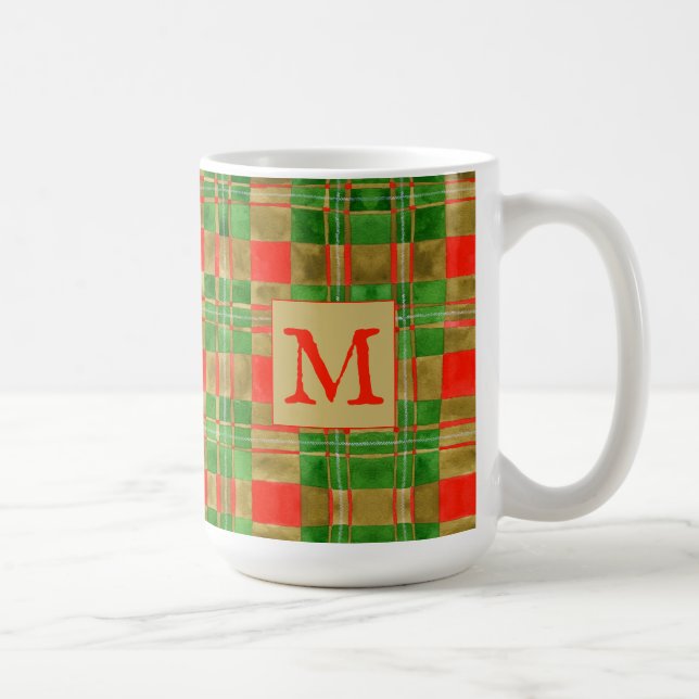De Café Taza alta blanca con estampado TARTÁN MAC GREGOR + (Derecha)