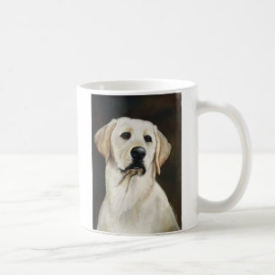 De Café Taza amarilla del arte del perro del labrador