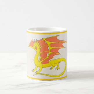De Café Taza amarilla del dragón