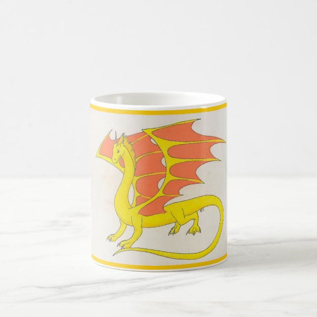 De Café Taza amarilla del dragón (Centro)