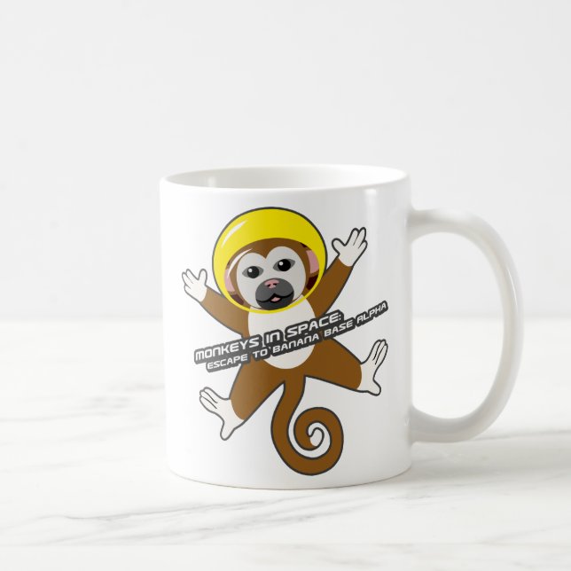 De Café Taza amarilla del mono del espacio (Derecha)