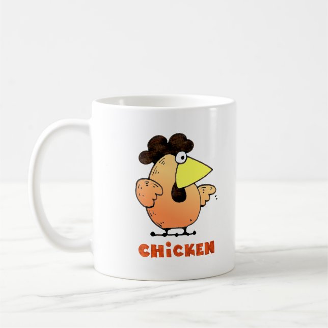 De Café Taza amarilla gorda del pollo del dibujo animado (Izquierda)