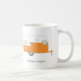 De Café Taza anaranjada del campista contento