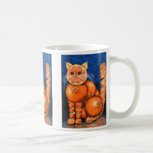 De Café Taza anaranjada del gato
