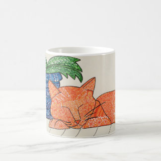 De Café Taza anaranjada del gato