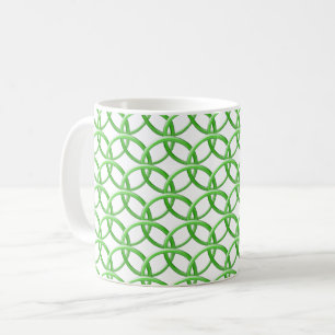 De Café Taza - Anillos entrelazados en verde
