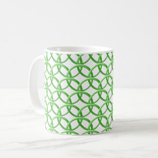 De Café Taza - Anillos entrelazados en verde