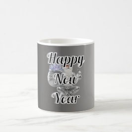 De Café Taza Año Nuevo con fiesta feliz
