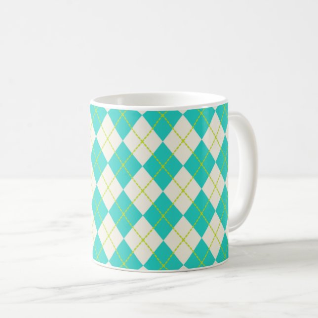 De Café Taza Argyle Turquesa (Anverso derecho)
