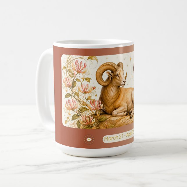 De Café Taza Aries Honeysuckle Art Nouveau (Anverso izquierdo)