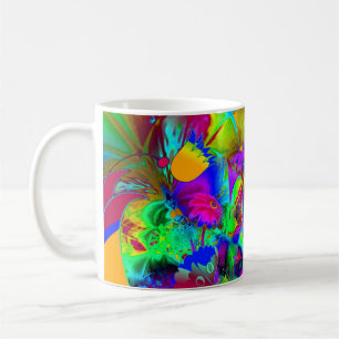 De Café Taza Arte Abstracto Floral Explosión