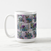 Taza artística poderosa minúscula del equipo ideal