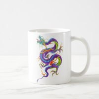 taza asiática del dragón