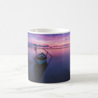 De Café Taza Atardecer en Barco