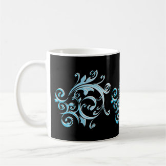 De Café Taza azul del arte del remolino