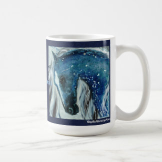 De Café Taza azul del caballo del punto