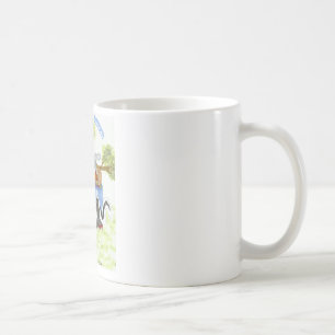 De Café Taza azul del comensal del tambor