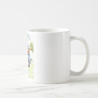 De Café Taza azul del comensal del tambor