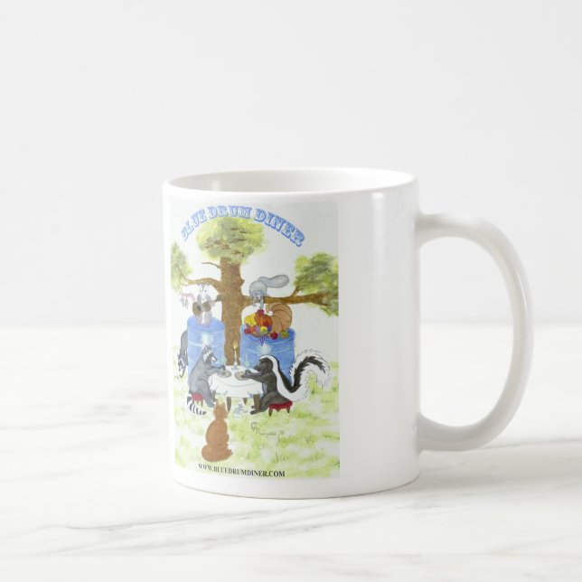 De Café Taza azul del comensal del tambor (Derecha)