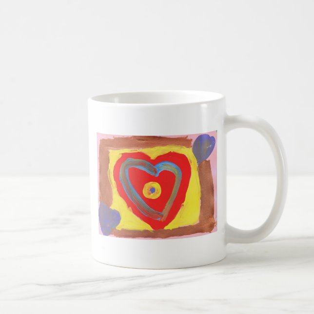 De Café Taza azul del corazón (Derecha)
