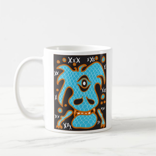 De Café Taza azul del monstruo del dragón (Izquierda)