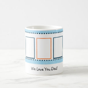 De Café taza azul y anaranjada completamente customizeable