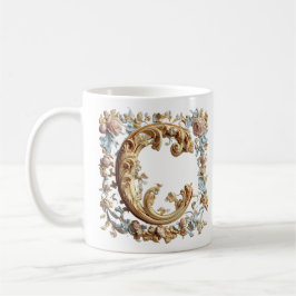 De Café Taza Barroca con inicial 'C' para una Princesa del