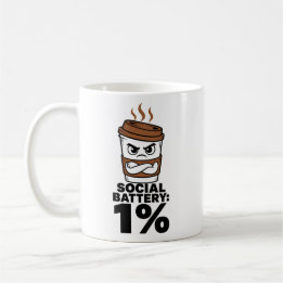 De Café Taza Batería Social 1% Regalo Divertido para Intro