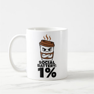 De Café Taza Batería Social 1% Regalo Divertido para Intro