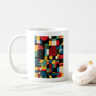 De Café Taza Bauhaus Geométrica Abstracta Colorida Mosaico