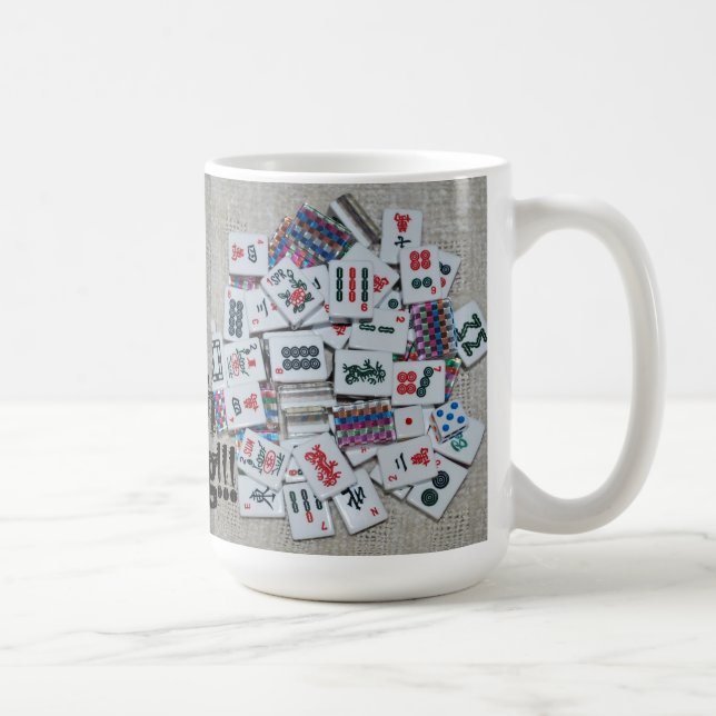 De Café Taza beige del jongg del mah (Derecha)