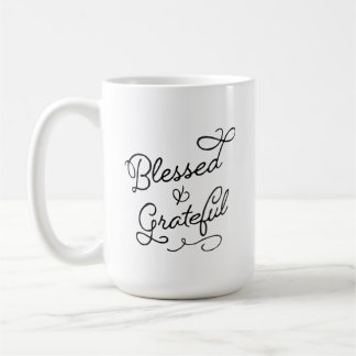 De Café Taza bendecida y agradecida (15oz)