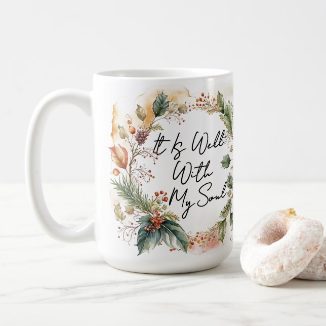 De Café Taza Bien Con Mi Alma (Con donut)