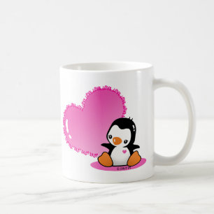 De Café Taza blanca clásica del corazón grande
