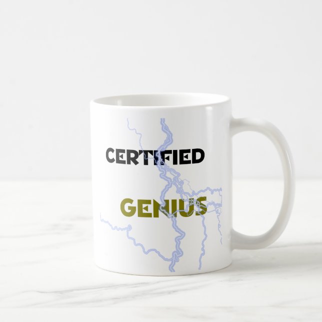 De Café Taza blanca clásica del "genio certificado" (Derecha)