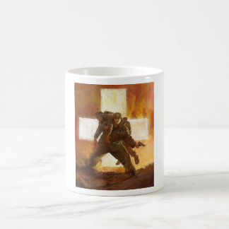 De Café Taza blanca clásica del médico del ejército