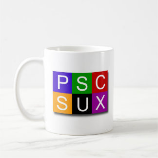 De Café Taza blanca clásica del PSC SUX
